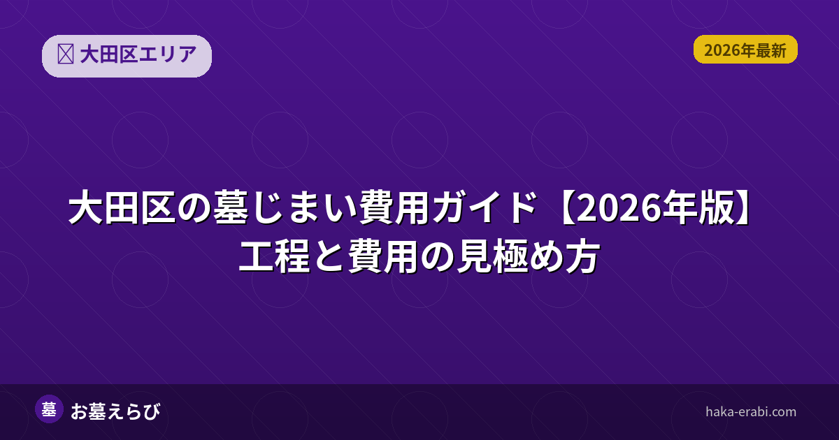 大田区の墓じまい費用と運用コストを比較【2026年版】